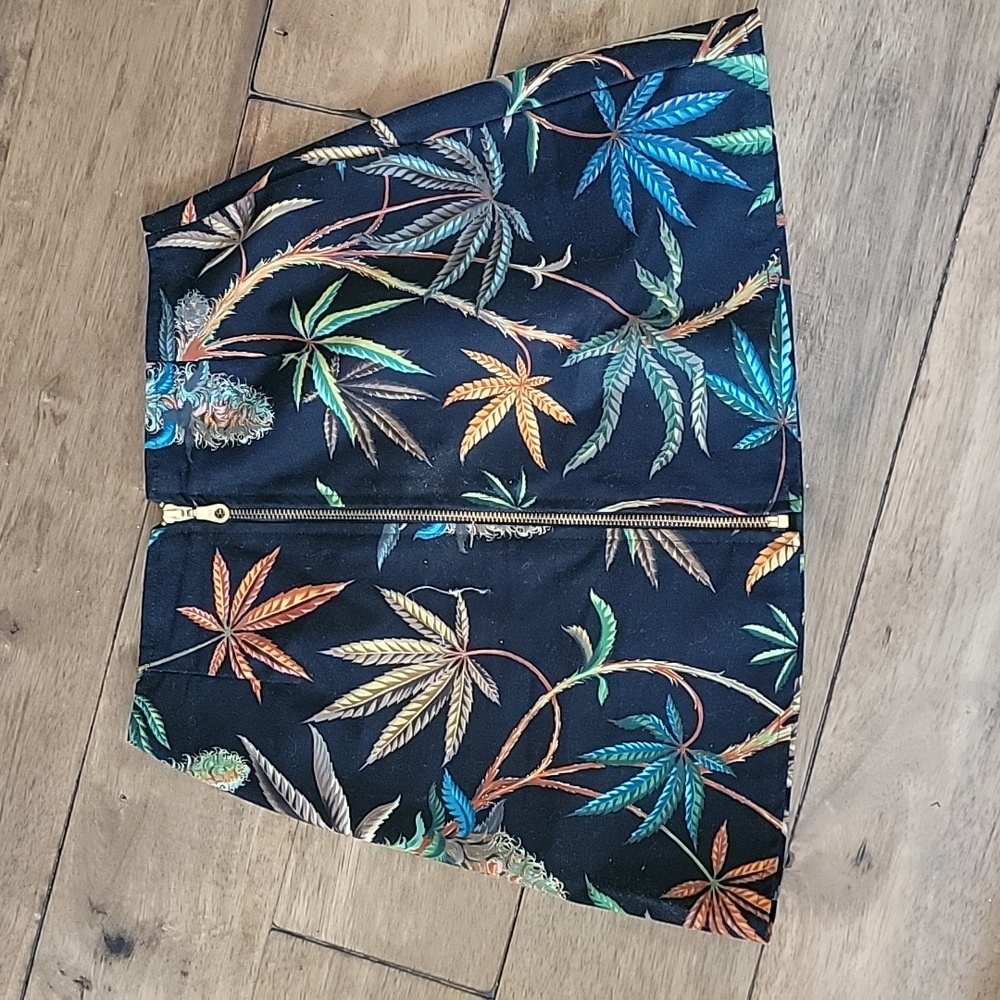 ROJAS marajuana print skirt with pockets